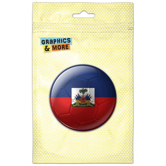 Haiti Flag Soccer Ball Futbol Football Pinback Button Pin Badge