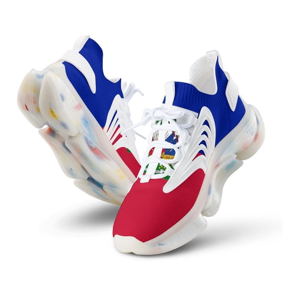 Haiti Flag Walking Shoes for Men Woman Lightweight Tennis Fashion Elastic Sports Shoes Cushion Basketball Shoes