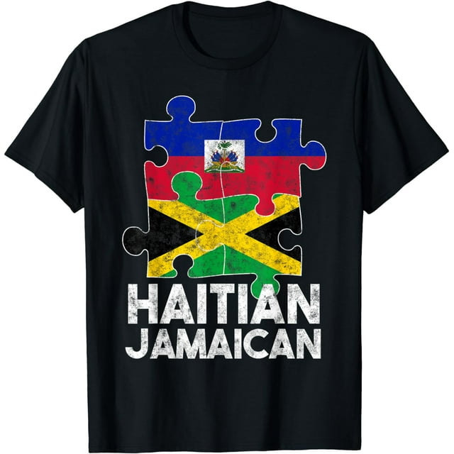 Haiti Haitian America Jamaica Caribbean Combo Mixed Puzzle T-shirt 