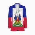 thumbnail image 1 of Haiti Haitian Flag Coat of Arms Red Men's Suit Blazer Casual Party Wear Slim Fit Suit Jacket Fashionable Luxury British Style Men Suit Coat, 1 of 5