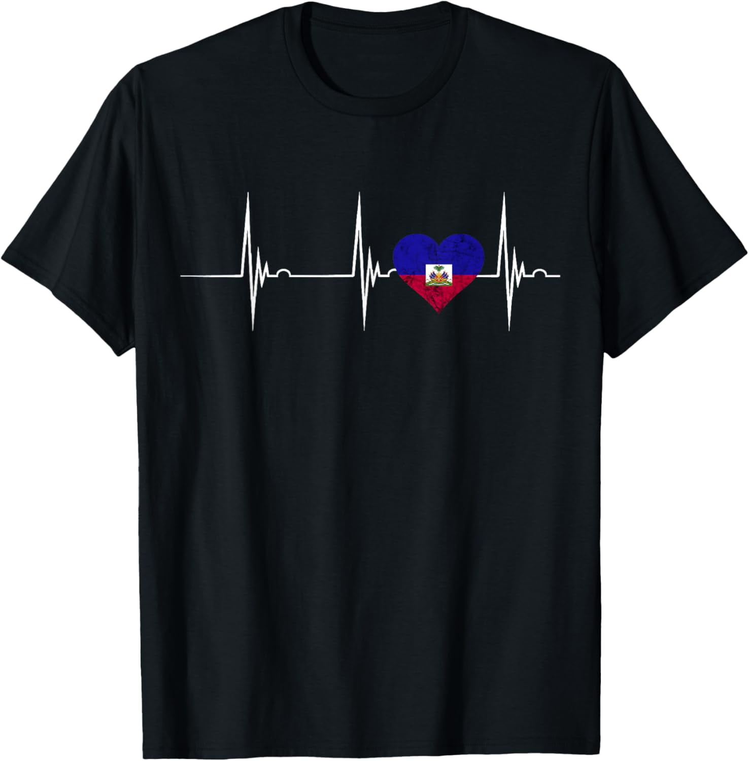 Haiti Heart Haitian Heartbeat EKG Pulse Haiti Pride T-Shirt - Walmart.com