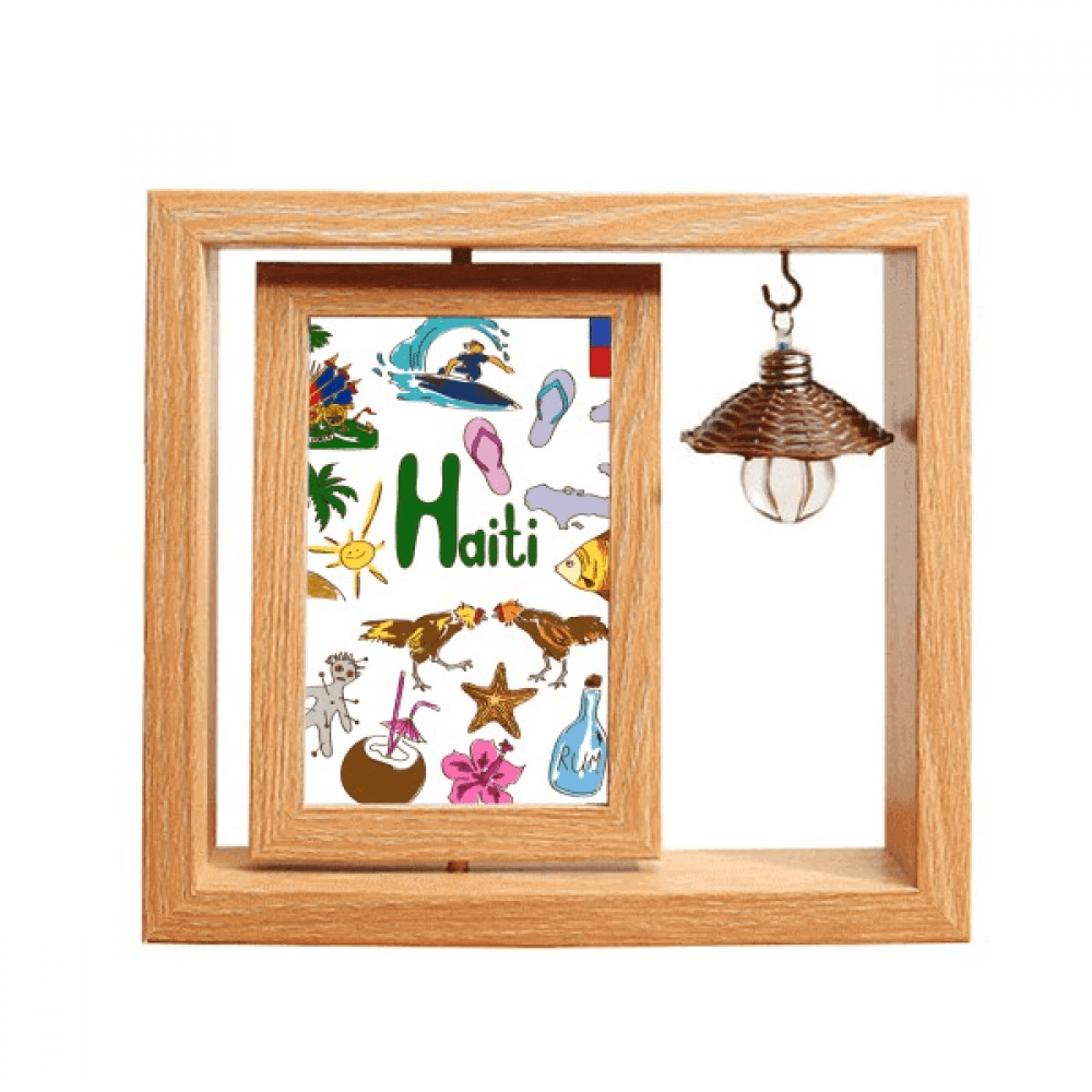 Haiti Landscap Animals National Flag Wooden Rotating Picture Photo ...