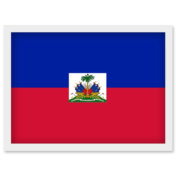 Haiti National Flag Patriotic Vexillology World Flags Country Region Poster Artwork Framed Wall Art Print A4