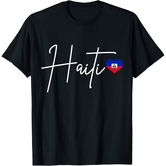 Haiti Pride Haitian Flag Heart T-Shirt