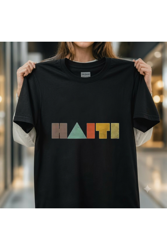 Haiti Vintage Retro Skyline Text Travel Vacation Souvenir Gear Unisex T-Shirt, up to size 5XL