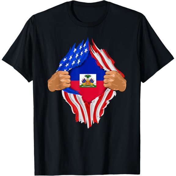 Haitian Blood Inside Me T-Shirt | Haiti Flag Gift