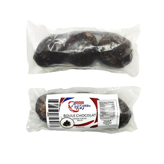 Haitian Chocolate Balls, Cocoa Cacao Balls, 3 Count, 5.29 oz, 100% Ayisyen
