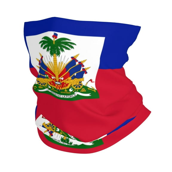 Haitian Flag Face Mask Bandanas Neck Gaiter Headwear Magic Scarf Headband For Dust Sun Wind