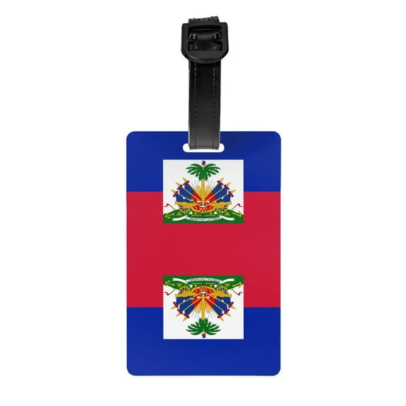 Haitian Flag Luggage Tag Pvc Identifier Card Holder Label Travel Bag Tag