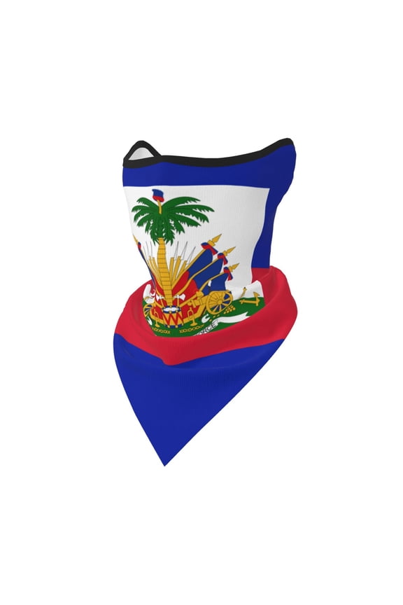 Haitian Flag Neck Gaiter Balaclava Face Scarf Mask Quick-Dry Half Masks For Women Men Sun Protection Breathable Dustproof