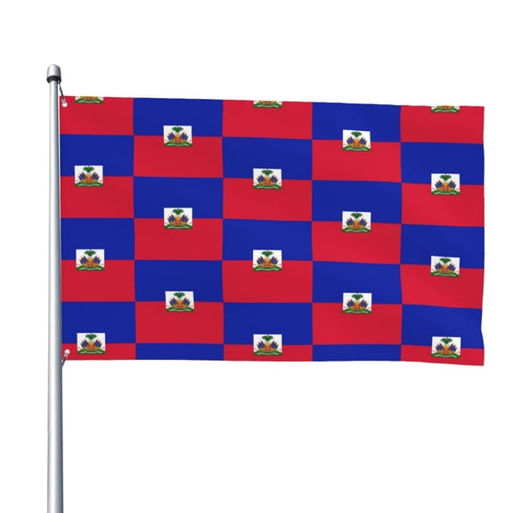 Haitian Flag Pattern 4x6 Feet Flag Polyester Double Stitched With Grommets For Outdoor Indoor Decor