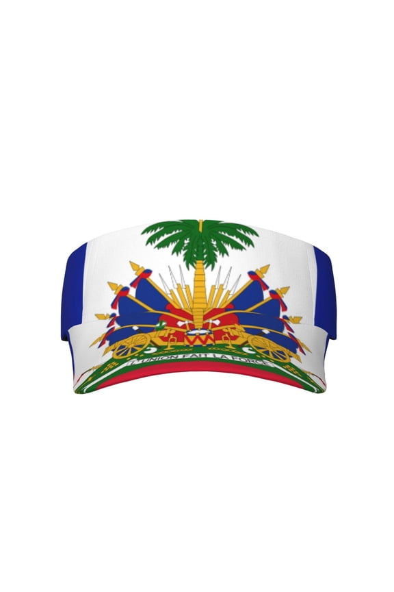 Haitian Flag Sports Sun Visor Hats Adjustable Sun Visor Caps For Women And Men