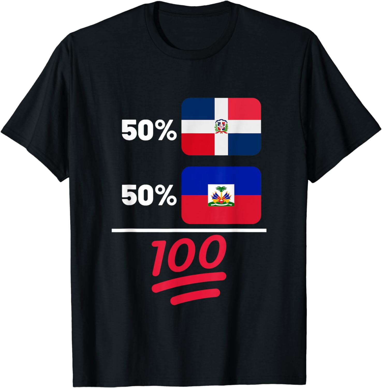Haitian Plus Dominican Mix Flag Heritage TShirt