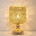 thumbnail image 1 of Haitral Gold Luxurious Bedroom Desk Lamp with Metal Wiring Shade, 1 of 7