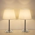 thumbnail image 1 of Haitral Modern Black Bedside Lamp with Acrylic Base Set of 2, 1 of 7