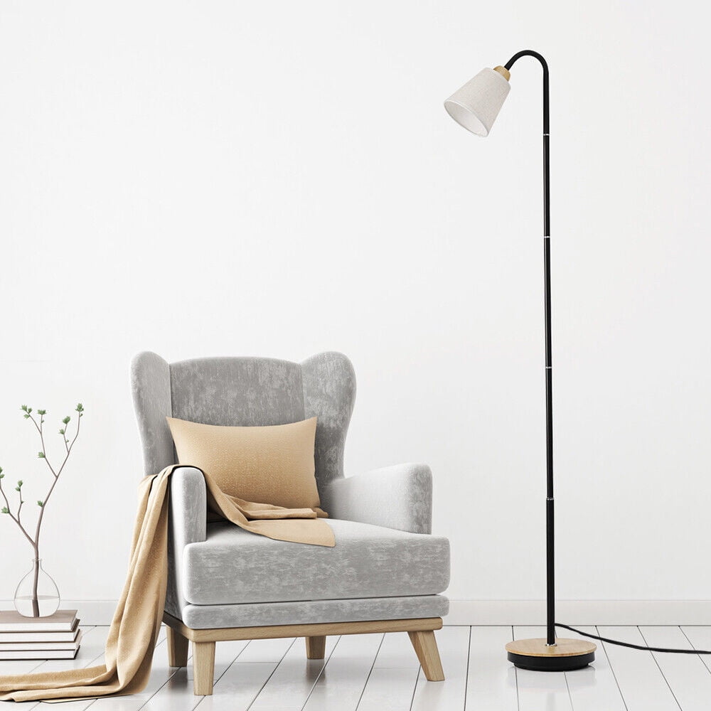 Haitral Modern Task 58” Floor Lamp with Cream Shade