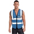 thumbnail image 1 of Haitryli Adult Hi Vis Reflective Safety Vest Zip Up Sleeveless Jacket with Multi-Pockets Construction Workwear Blue One Size, 1 of 4