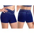 thumbnail image 1 of Haitryli Athletic Short Leggings for Girls Sparkle Bottoms Figure Skating Dancewear Gymnastics Ballet Dance Shorts Navy Blue 6, 1 of 6
