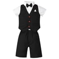 thumbnail image 1 of Haitryli Baby Boys Summer Formal Suit Gentleman Vest Bowtie Top with Shorts Tuxedo Sets Black 9-12 Months, 1 of 7