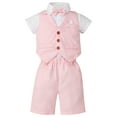 thumbnail image 1 of Haitryli Baby Boys Summer Formal Suit Gentleman Vest Bowtie Top with Shorts Tuxedo Sets Pink 2-3, 1 of 7