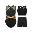 thumbnail image 1 of Haitryli Ballet Leotards for Girls Sleeveless Crop Top with Shorts Set 3-Piece Gymnastics Tumbling Dance Outfits Black 10, 1 of 7