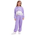 thumbnail image 1 of Haitryli Big Girls Long Sleeve Cropped Hoodie Sleeveless Tank Tops with Sweatpants Set 3 Piece Workout Clothes Set Purple 4-5, 1 of 7