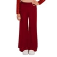 thumbnail image 1 of Haitryli Big Girls Lyrical Dance Clothes Dancing Trousers Wide-leg Pants Modern Jazz Dancewear Gymnastic Bottoms Burgundy 12, 1 of 7