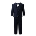 thumbnail image 1 of Haitryli Boys Formal 5 Piece Suit with Shirt and Vest Gentleman Suit for Wedding Party Navy Blue 10, 1 of 9