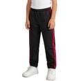 thumbnail image 1 of Haitryli Boys Girls Drawstring Sweatpants Contrasting Stripe Jogger Pants High Waisted Athletic Baggy Trousers Black Red S, 1 of 7