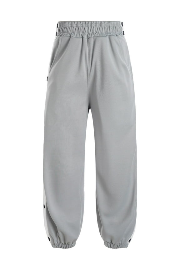Boys Post Surgery Pants Tear Away Button Trousers Kids Track Jogging Pants Gym Activewear Gray 140