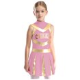thumbnail image 1 of Haitryli Children Girls Cheer Leader Dancewear Cheerleading Dance Dress Crop Tops with Skirt Outfit Set Pink 6, 1 of 5