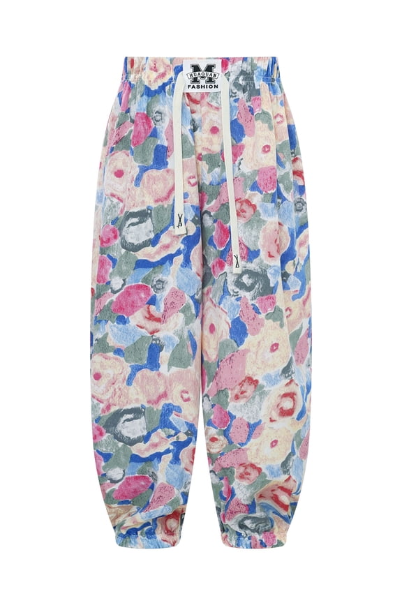 Children Kids Casual Fashion Printed Harem Pants Hippie Dance Yoga Pants Training Outfit for Girls Boys Type A 7-8