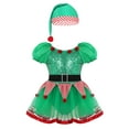 thumbnail image 1 of Haitryli Children Kids Girls Christmas Elf Dress Festival Santa Claus Cosplay Dress Ballet Dance Leotard Green 14, 1 of 7