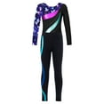 thumbnail image 1 of Haitryli Girl's Long Sleeve Gymnastics Leotard Ballet Dance Jumpsuit Bodysuit and Skating Sports Leggings Pants Set Navy Blue 6, 1 of 7