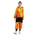 thumbnail image 1 of Haitryli Girls Boys 2 Piece Hip Hop Jazz Modern Dance Outfits Metallic Hooded Jacket and Jogger Pants Set Strretwear Gold 15-16, 1 of 7