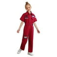 thumbnail image 1 of Haitryli Girls Boys Mechanic Jumpsuits Coverall Boiler Suit Zip-Front Short Sleeve Overalls Flight Suit Bodysuit Red 9-10, 1 of 5