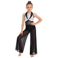thumbnail image 1 of Haitryli Girls Figure Ice Skating Jumpsuit Dance Competition Outfit Sparkly Gymnastics Leotard for Cha-cha White 8, 1 of 5