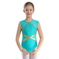 thumbnail image 1 of Haitryli Girls Glittery Sleeveless Gymnastics Leotard Jumpsuit Kids One Piece Diamond Bodysuit Dancewear Blue Green 12, 1 of 5