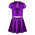 thumbnail image 1 of Haitryli Girls Metallic Crop Tops with Shiny Pleated Skirt Rave Dance Outfits Cheer Outfit for Hip-hop Purple 2-6, 1 of 5