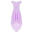 thumbnail image 1 of Haitryli Girls Off Shoulder Evening Gown High Low Hem Wedding Party Dress Formal Gown Lavender 12, 1 of 5