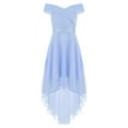 thumbnail image 1 of Haitryli Girls Off Shoulder Evening Gown High Low Hem Wedding Party Dress Formal Gown Light Blue 10, 1 of 5