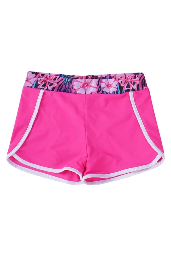 Girls Printed Swim Trunks Beach Board Shorts Swimming Surfing Bottoms Gardenia Rose 8