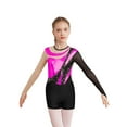 thumbnail image 1 of Haitryli Girls Shiny Long Sleeve Ballet Dance Leotard Gymnastics with Sports Shorts 2Pcs Tracksuit Performance Costume Hot Pink&Black 8, 1 of 7