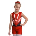 thumbnail image 1 of Haitryli Gymnastics Leotard for Girls Shiny Rhinestones Ballet Dance Unitard with Shorts Hair Band Set Burgundy 10, 1 of 7