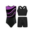 thumbnail image 1 of Haitryli Gymnastics Leotards for Girls Sparkle Sleeveless Ballet Dance Unitard Biketard Vest Tops with Shorts Set Sportwear Purple 10, 1 of 3