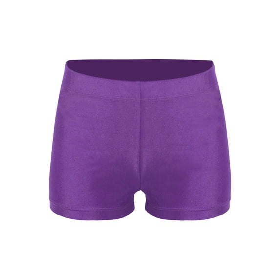 Haitryli Kids Ballet Dance Shorts Sport Boyshorts Boys Girls Yoga Gymnastics Booty Shorts Activewear Purple 14