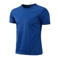 thumbnail image 1 of Haitryli Kids Boy Sport T Shirt Running Training Workout Shirts Quick Dry Breathable Athletic Tops Royal Blue 14-16, 1 of 2