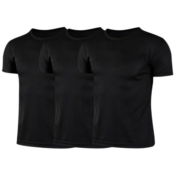 Haitryli Kids Boys 3 Pack Sports T-shirts Lightweight Workout Running Tops School PE Class Athletic Black 160/S