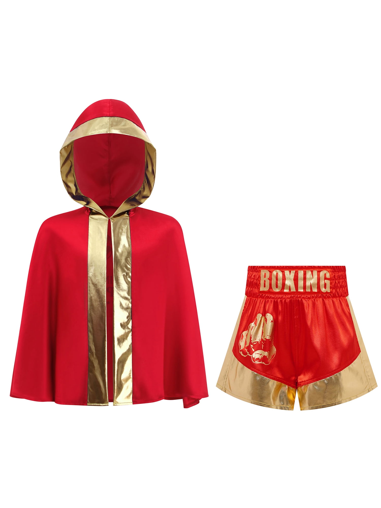 Haitryli Kids Boys Boxing Training Outfit Open Front Cloak With Print ...