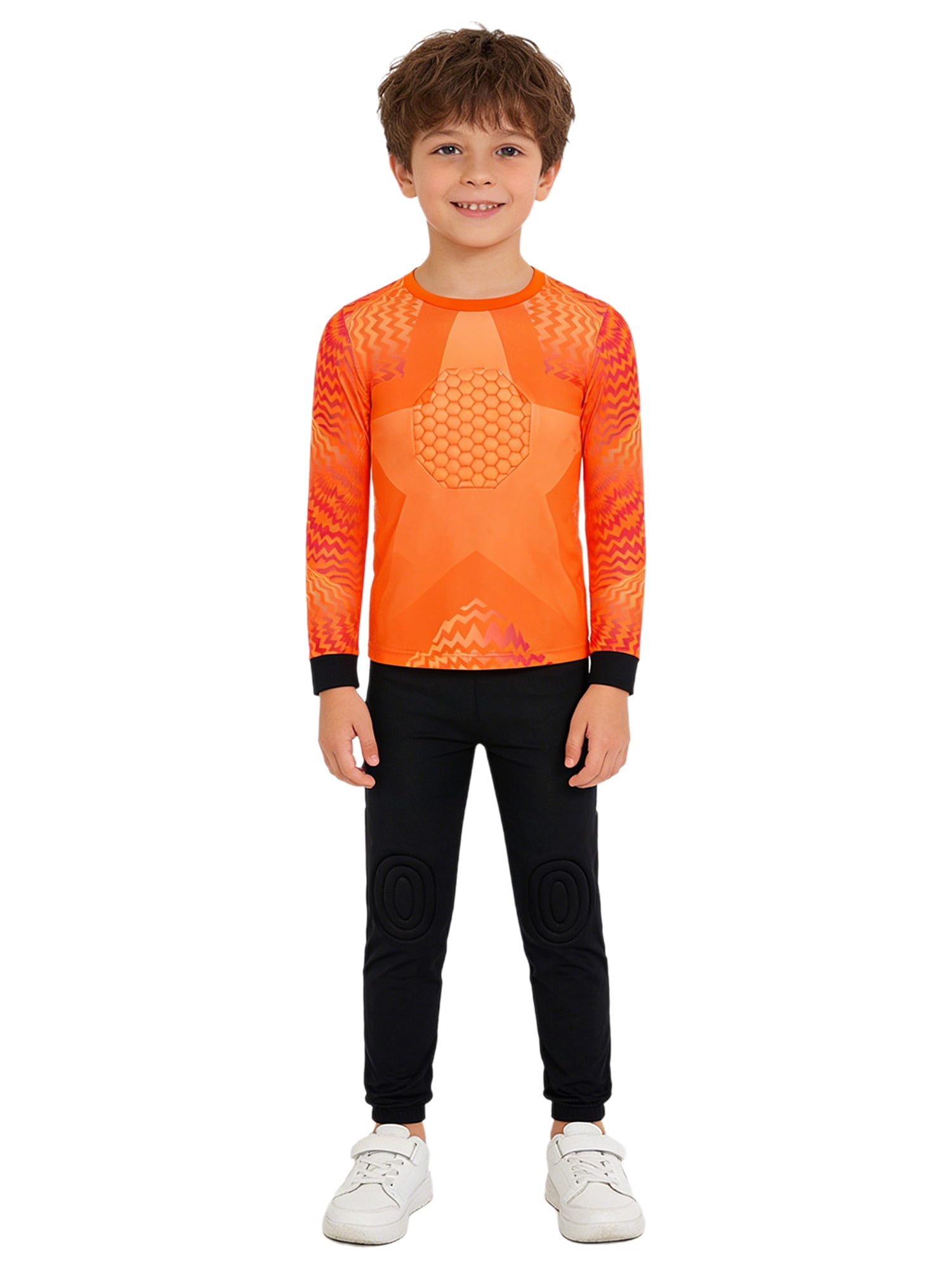 Haitryli Kids Boys Football Training Suit Padded Soccer Jersey Goalie ...